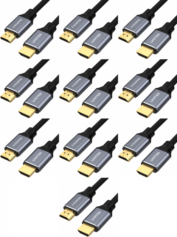 10x Kabel Unitek C139W HDMI - HDMI, 3m, czarny