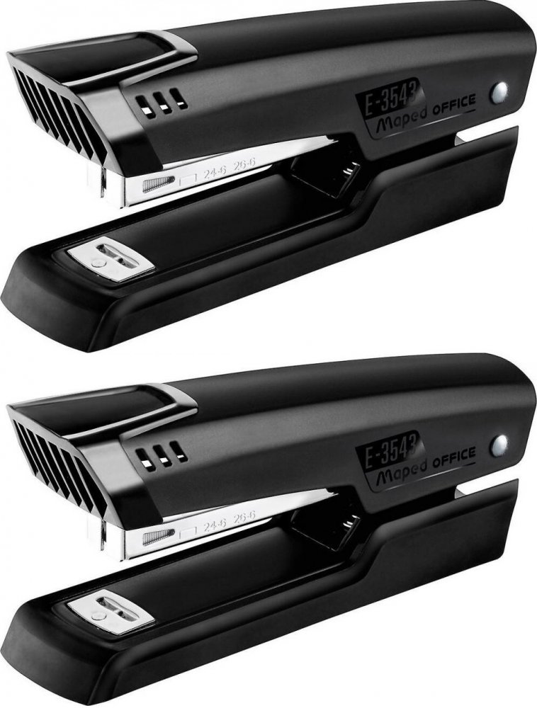 2x Zszywacz Maped Essentials, do 25 kartek, krótki magazynek, czarny
