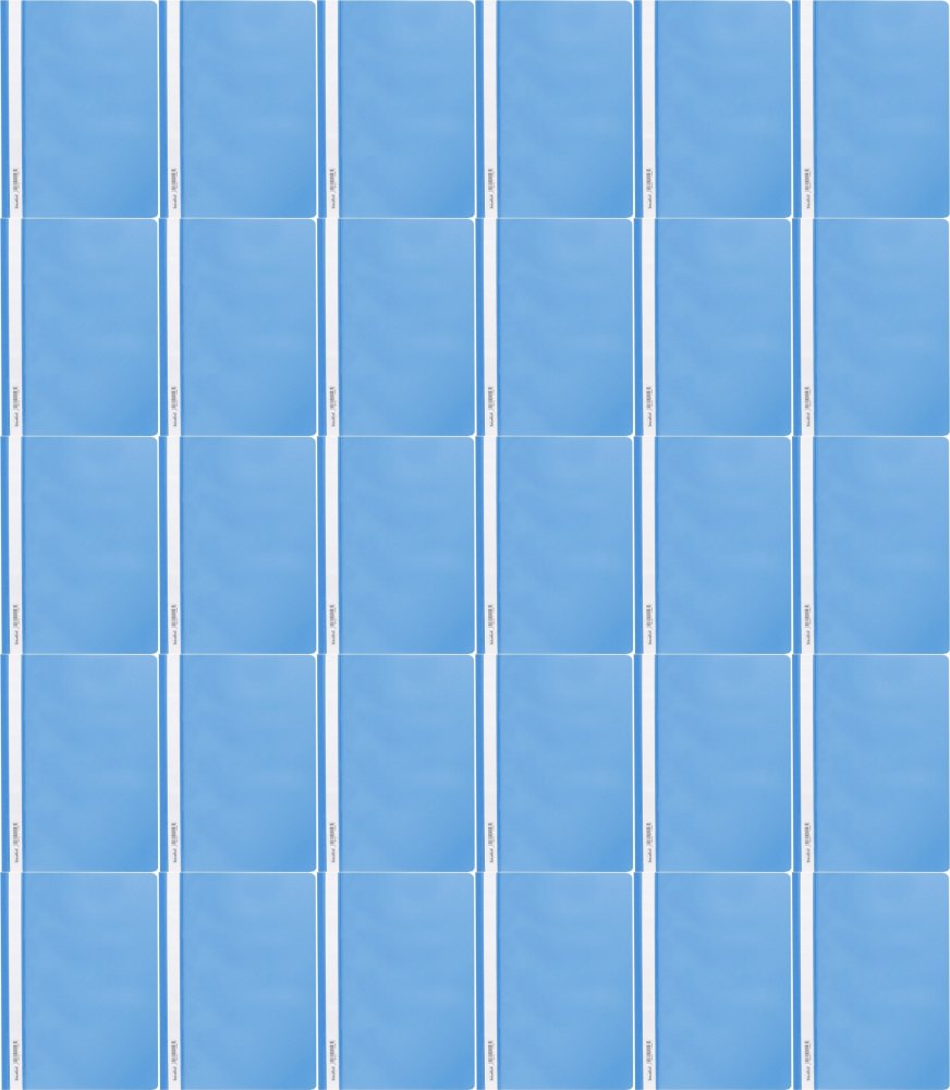 60x Skoroszyt plastikowy bez oczek Biurfol, miękki, A4, niebieski