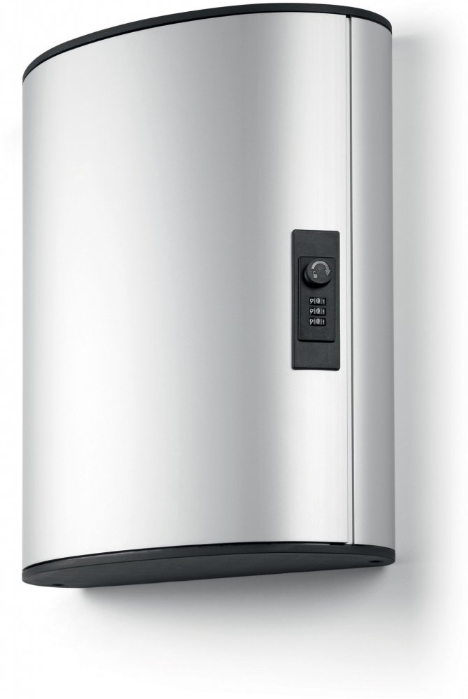 Szafka na klucze Durable Key Box Code, na 48 kluczy, z zamkiem szyfrowym i zawieszkami, srebrny