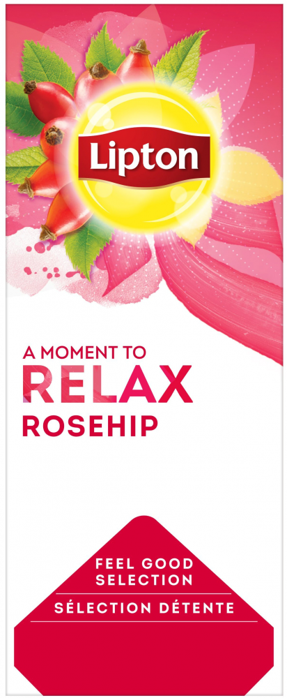 Herbata owocowa w kopertach Lipton Classic, dzika róża i hibiskus, 25 sztuk x 2.5g