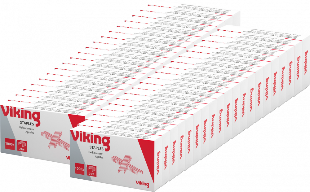40x Zszywki Viking 24/6, 1000 sztuk, srebrny