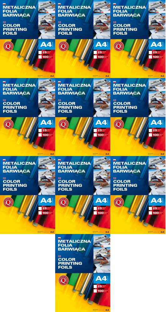 10x Kalka folia barwiąca Argo, A4, 25 arkuszy, złoty