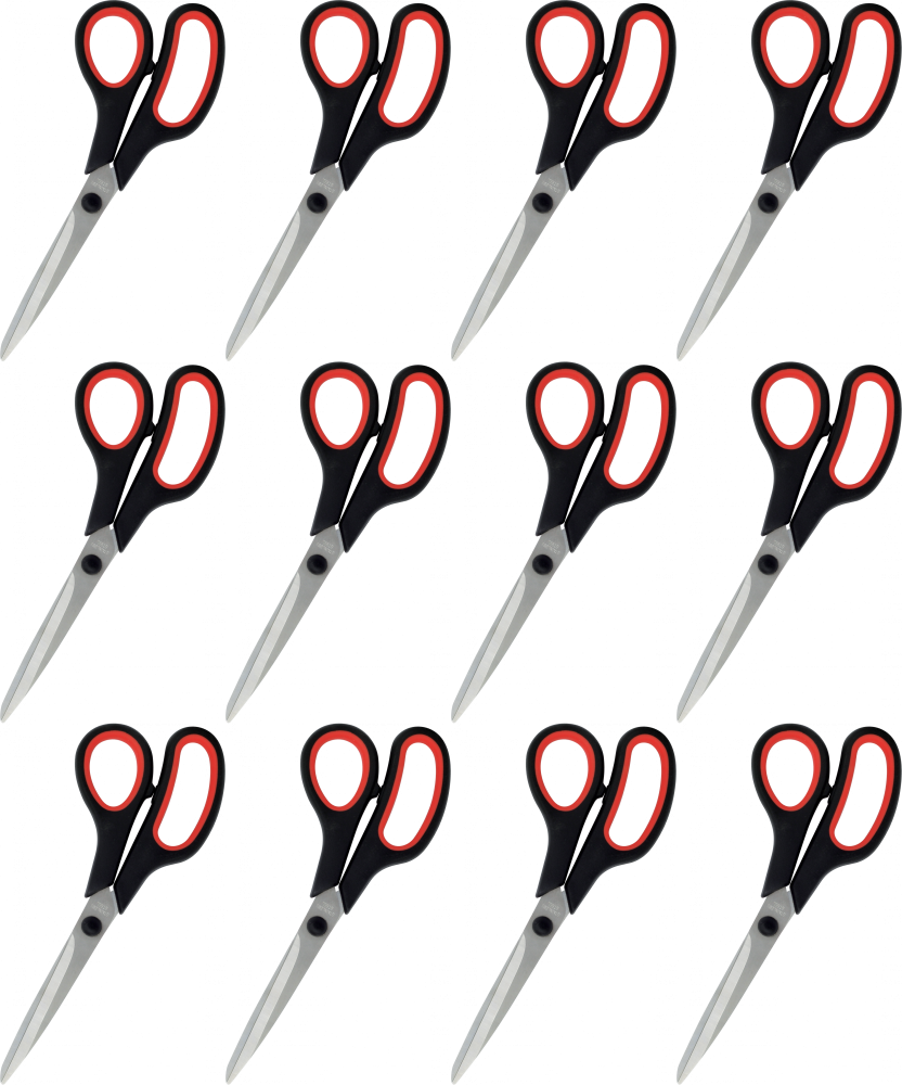 12x Nożyczki biurowe Grand Soft 8.5 GR-5850, 21.5cm, czarne