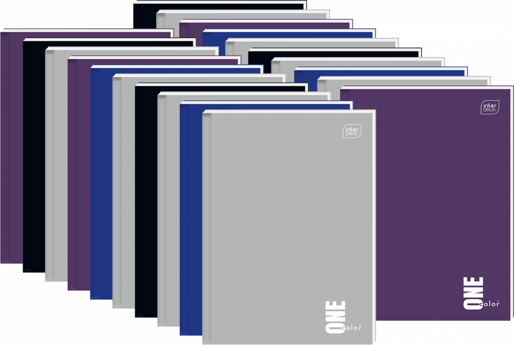 20x Brulion w kratkę Interdruk, A6, twarda oprawa, 96 kartek, mix