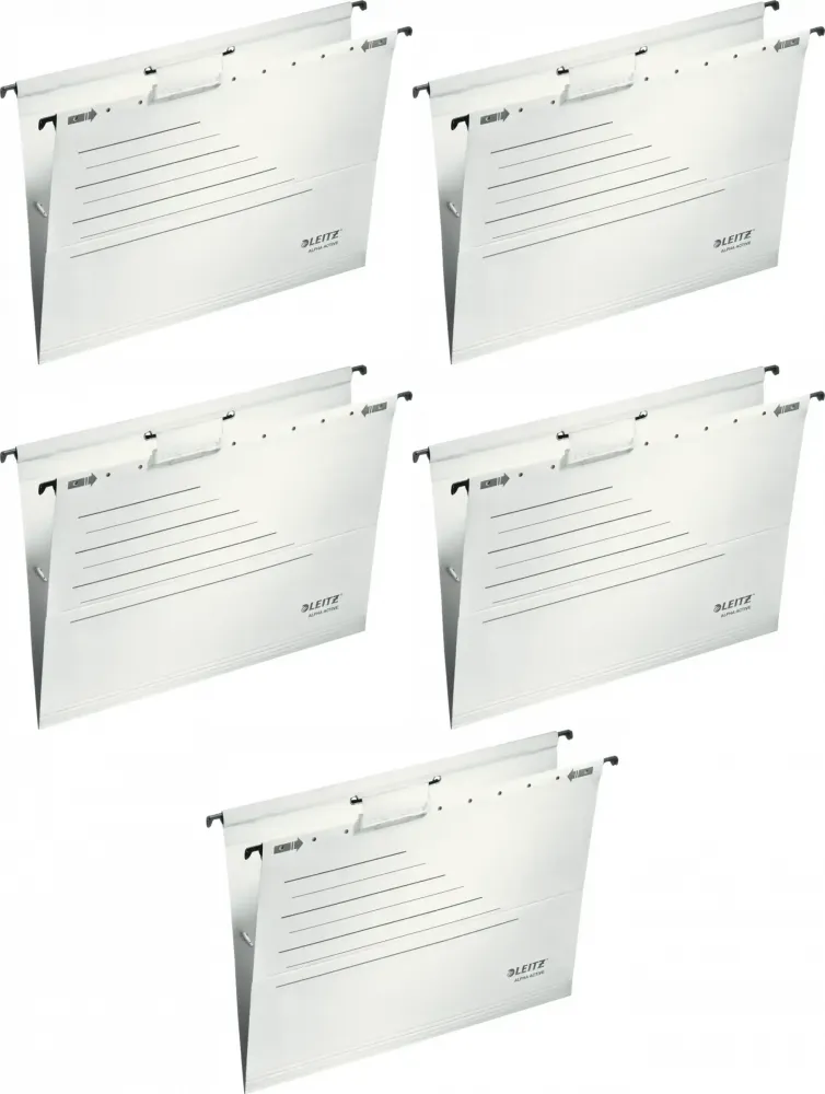 5x Teczka zawieszkowa Leitz Alpha Active, A4, z gumką, biały