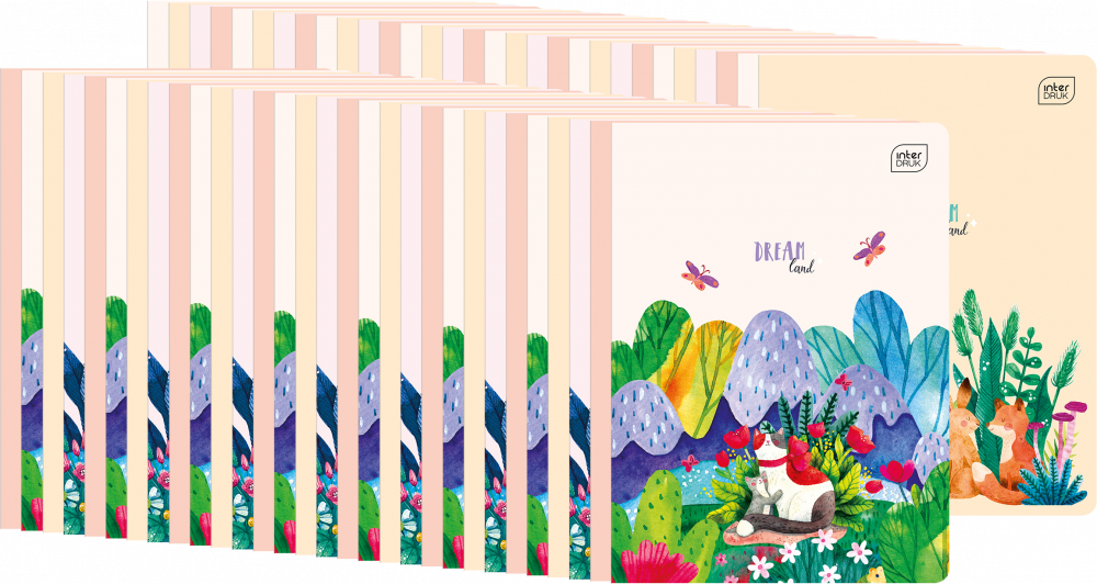 60x Zeszyt w wąskie linie Interdruk UV Girls, A5, 16 kartek, mix wzorów