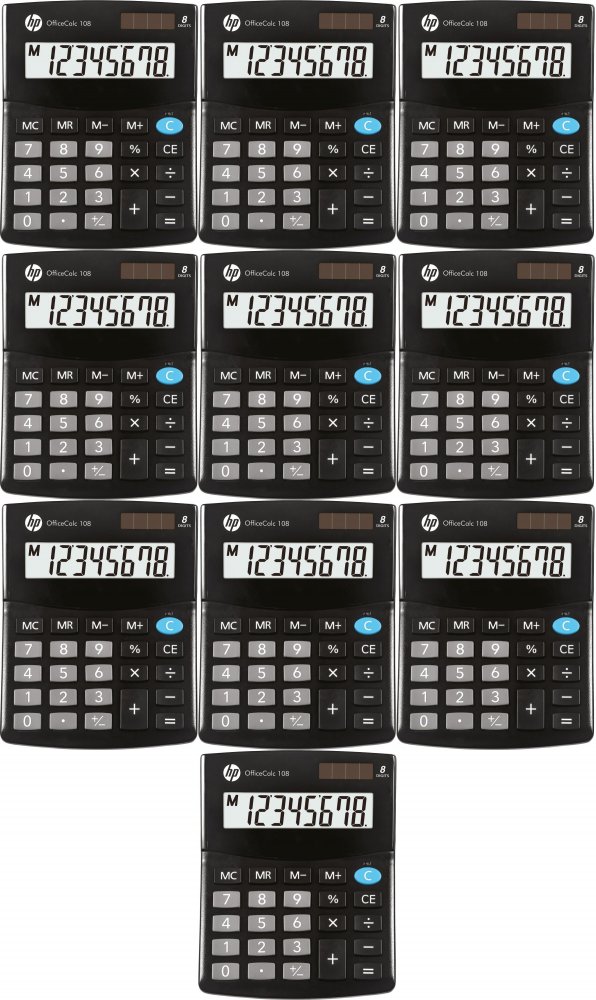10x Kalkulator biurowy HP-OC 108/INT BX, 8-cyfr, czarny