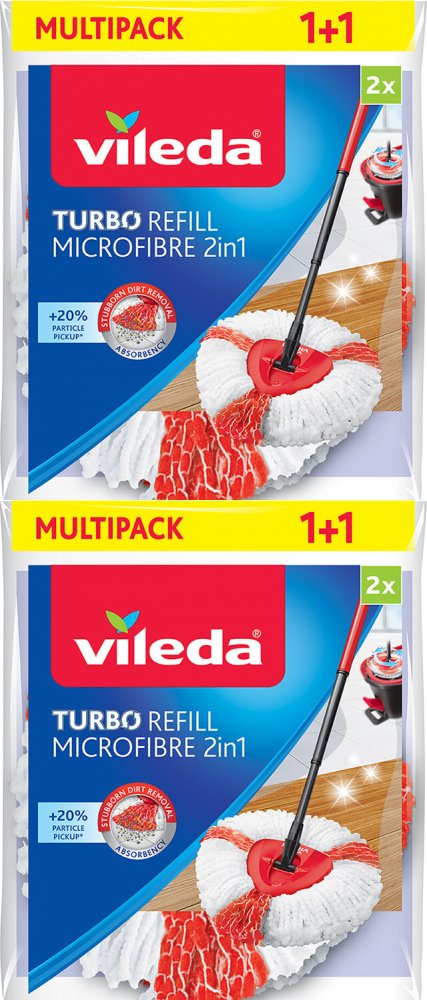 2x Wkład do mopa obrotowego Vileda Turbo 2 w 1, mkrofibra, 2 sztuki