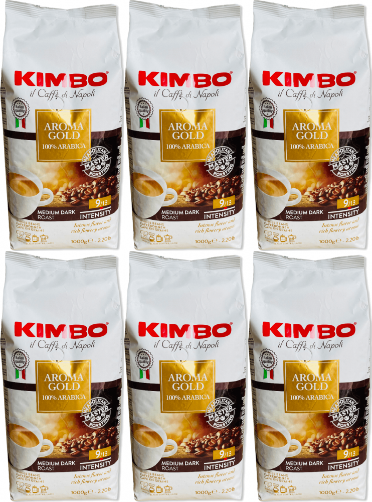 6x Kawa ziarnista Kimbo Aroma Gold, 1kg