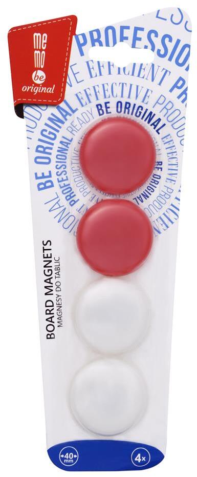 Magnesy MemoBe, 40mm, 4 sztuki, mix kolorów