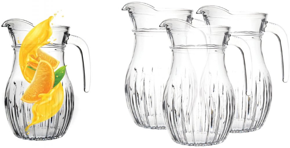 4x Dzbanek do wody Altom Design Venus, 1.2l, przezroczysty