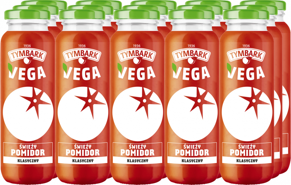 15x Sok pomidorowy Tymbark Vega, butelka szklana, 0.25l