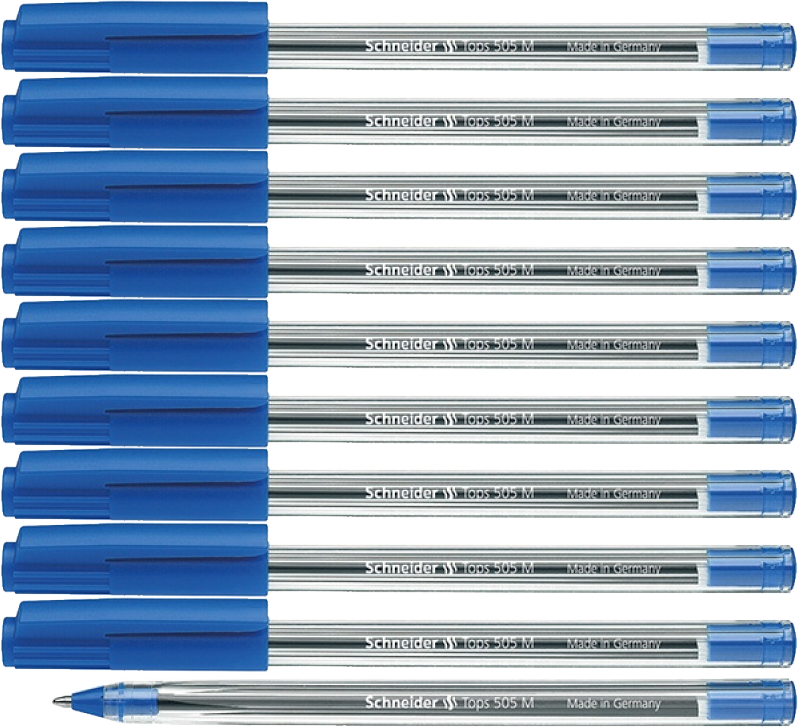 10x Długopis Schneider TOPS 505, M, niebieski