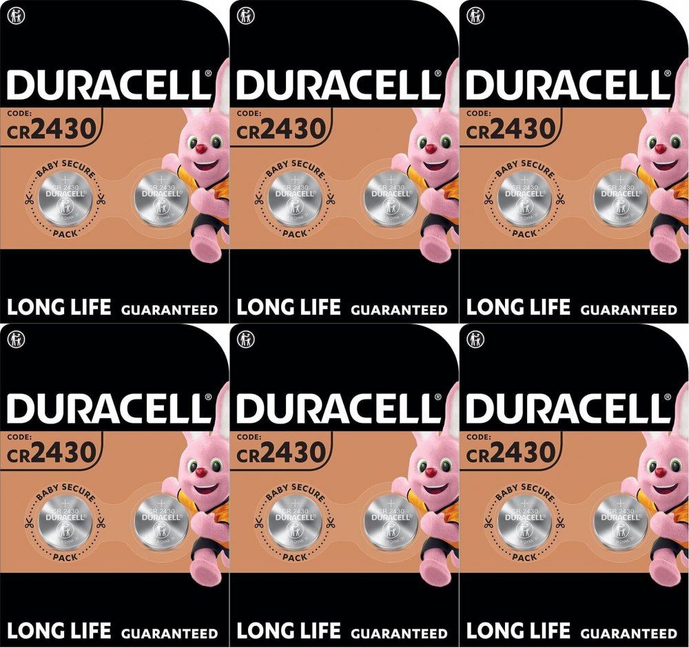 6x Bateria litowa Duracell CR2430, 2 sztuki