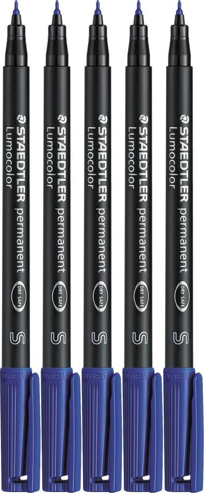 5x Foliopis Staedtler Lumocolor, okrągła, 0.4 mm (S), niebieski