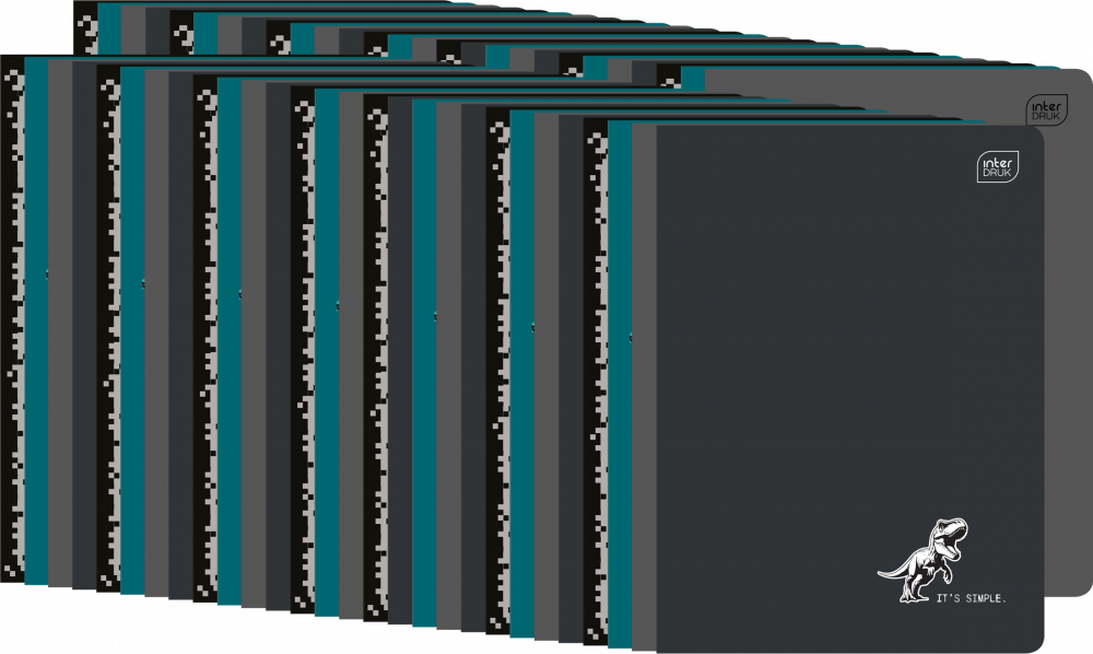 200x Zeszyt w kratkę Interdruk UV Boys, A5, 16 kartek, mix wzorów