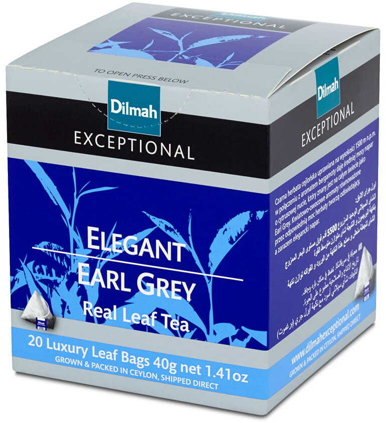 Herbata czarna w piramidkach Dilmah Exceptional Elegant Earl Grey, 20 sztuk x 2g