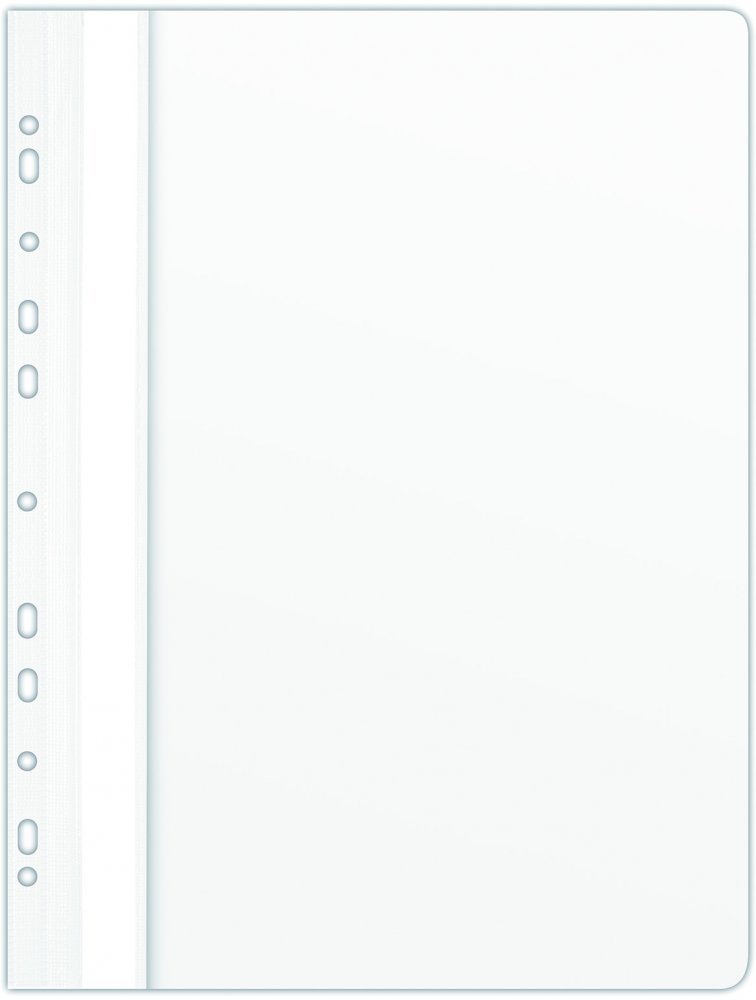 Skoroszyt plastikowy oczkowy Donau, A4, do 200 kartek, biały