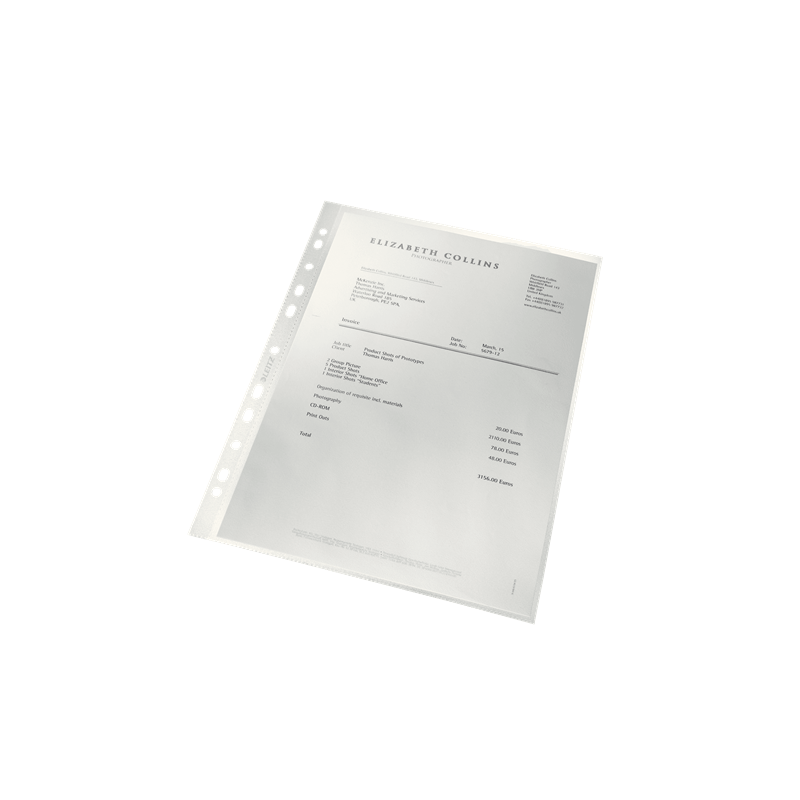 Koszulki groszkowe Leitz Recycle, A4, 100μm, 25 sztuk, transparentny