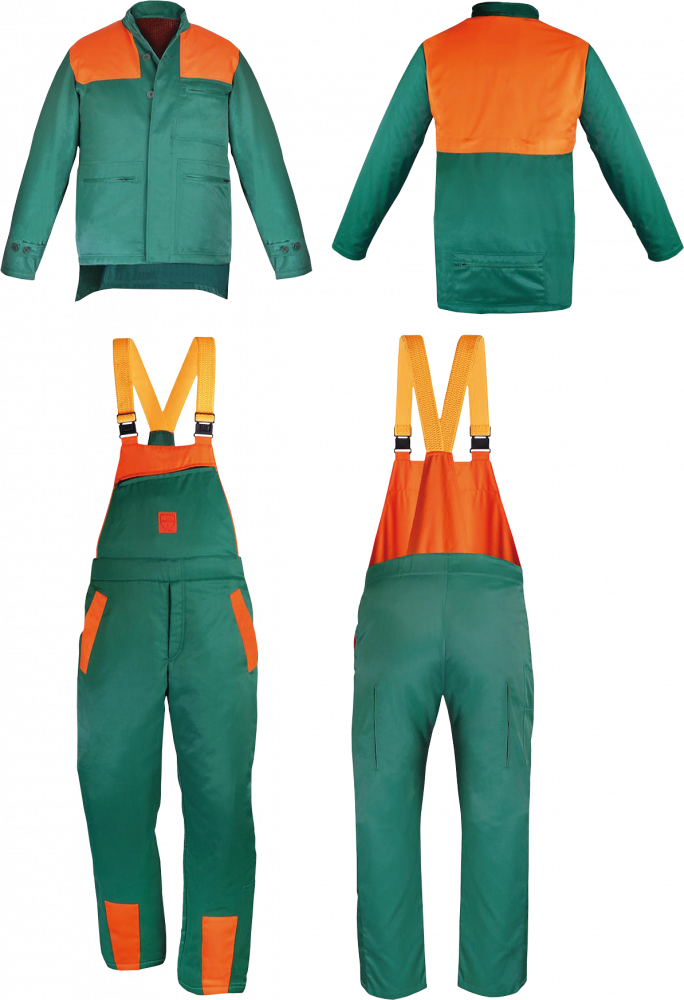 Ubranie ochronne dla pilarza Drwal DR-PIL-U, rozmiar XL, zielono-pomarańczowy