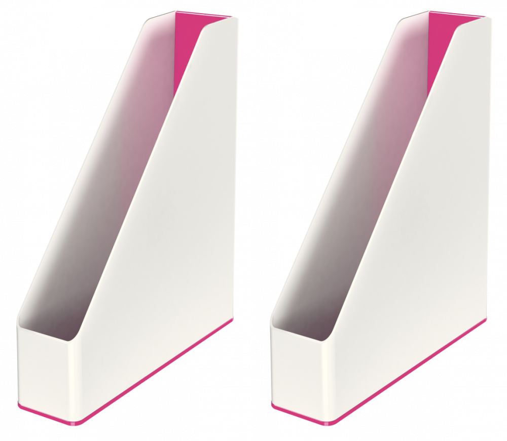 2x Organizer na dokumenty Leitz WOW, dwukolorowy, A4, 73mm, biało-różowy