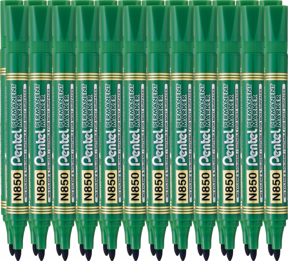 24x Marker permanentny Pentel N850, okrągła, 4.5mm, zielony