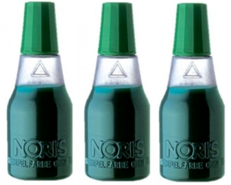 3x tusz wodny do pieczątek Noris, 110S, 25 ml, bezolejowy, zielony