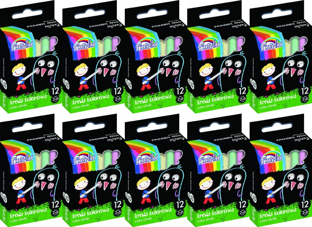 10x Kreda Fiorello, 12 sztuk, mix kolorów