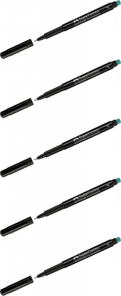 5x Foliopis Faber Castell, okrągła, 0.6 mm (F), czarny