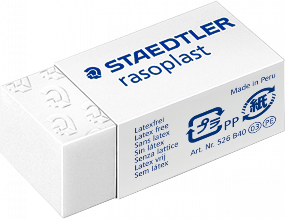 Gumka ołówkowa Staedtler, Rasoplast, 33x16x13mm, biały