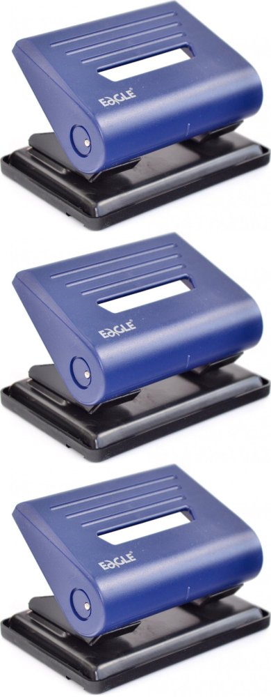 3x Dziurkacz Eagle, 837, do 25 kartek, niebieski