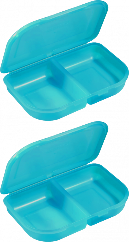 2x Lunchbox Herlitz, 2 komory, 23x15.5x4cm, turkusowy