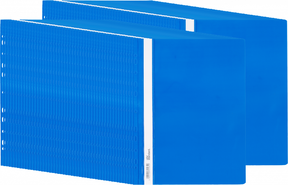 100x skoroszyt plastikowy oczkowy Ofix Standard, twardy, A4, PVC, do 200 kartek, niebieski