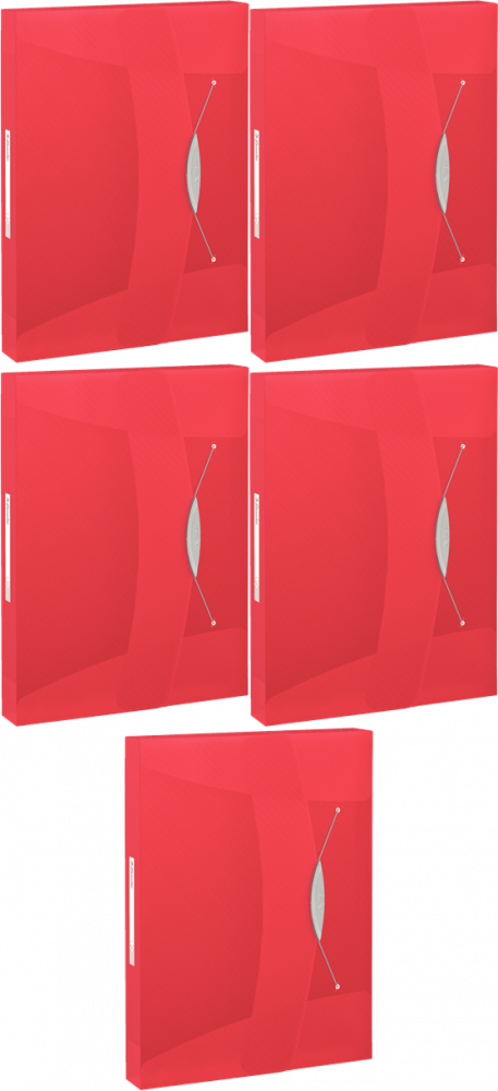 5x Teczka z gumką Esselte Vivida, A4, 40mm, czerwony