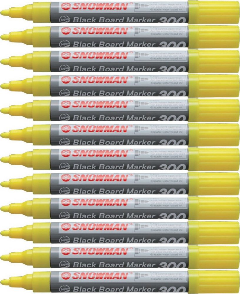 12x Marker kredowy Snowman 300, okrągła, 2-5mm, żółty