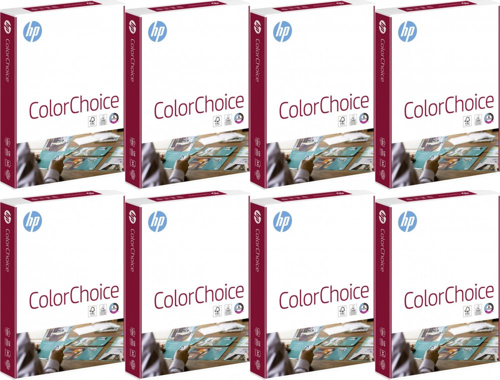8x Papier ksero HP Color Choice, A4, 120g/m2, 250 arkuszy, biały
