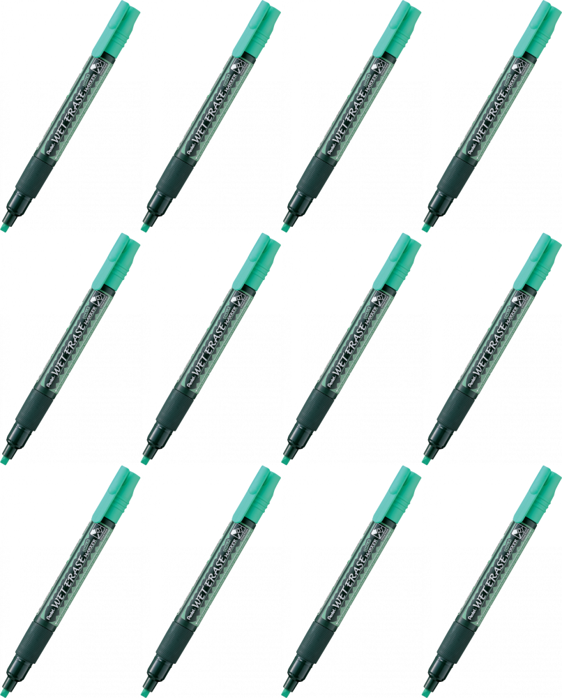 12x Marker kredowy Pentel SMW26 cienki, ścięta, 4.3mm, zielony