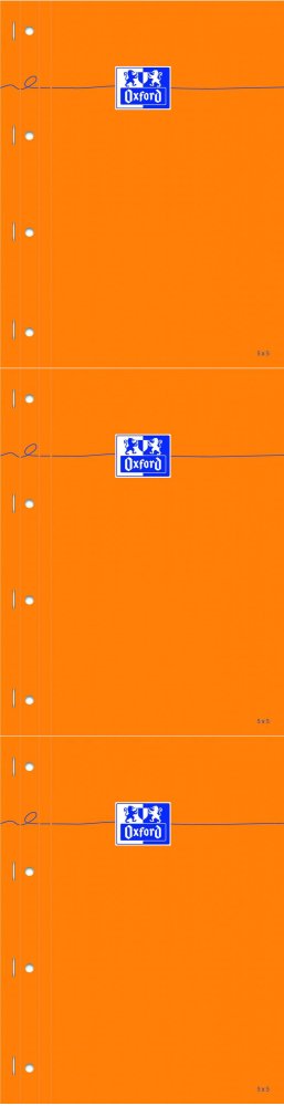 3x Blok biurowy w kratkę Oxford Everyday DB, A4+, 80 kartek, pomarańczowy