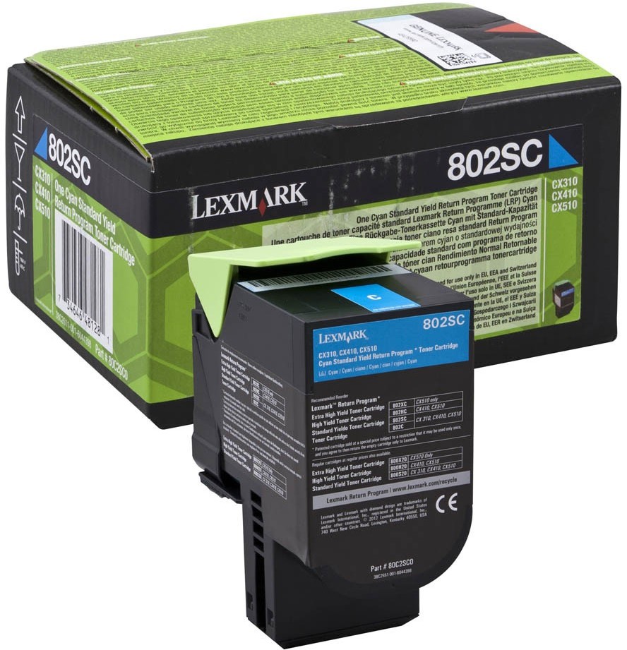 Toner Lexmark (80C2SC0), 2000 stron, cyan (błękitny)