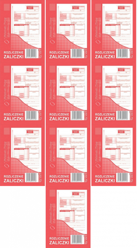 10x Druk akcydensowy Rozliczenie zaliczki MiP 409-5, A6, offsetowy, 40k