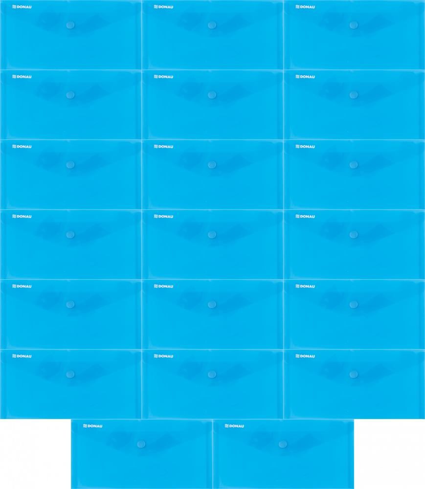 20x Teczka kopertowa Donau, DL, na zatrzask, niebieski