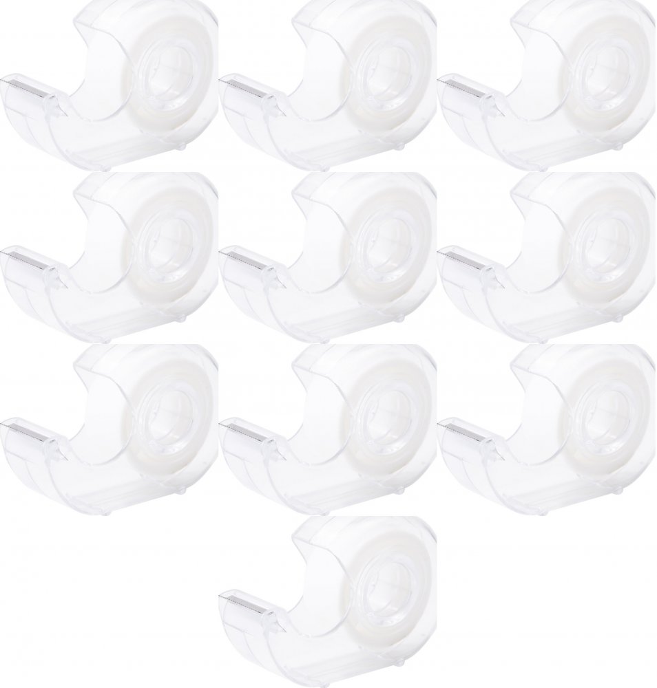 10x Taśma klejąca Deli, z podajnikiem, 18mmx7.62m, przezroczysty