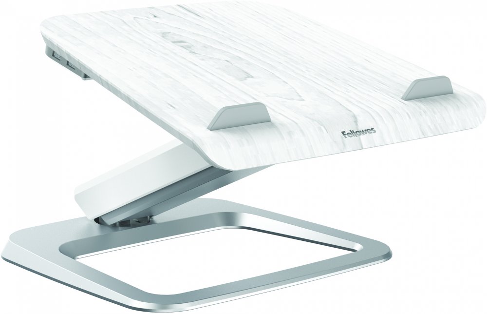 Podstawka pod laptopa Fellowes Hana, z elementami drewna, biały