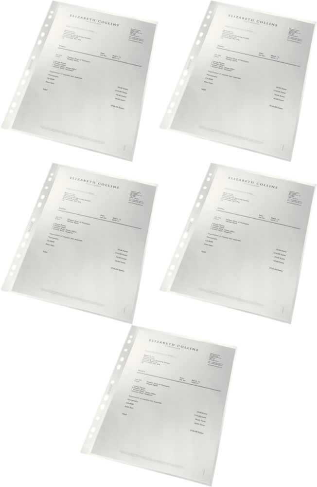 5x Koszulki groszkowe Leitz Recycle, A4, 100μm, 25 sztuk, transparentny