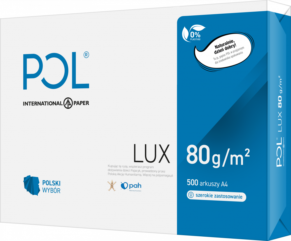 Papier ksero ekologiczny Pollux, A4, 80g/m2, 500 arkuszy, biały