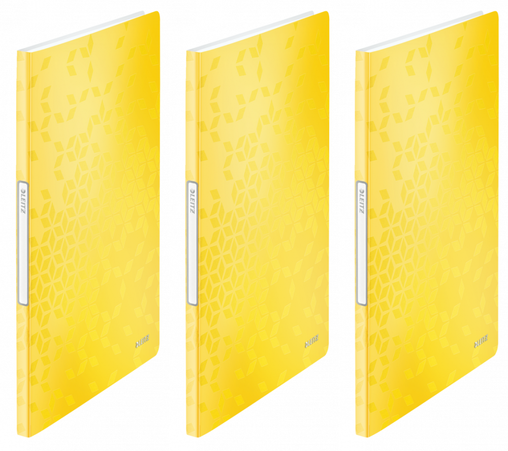 3x Album ofertowy Leitz Wow, A4, 20 koszulek, żółty