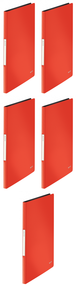 5x Album ofertowy Leitz Solid, A4, 20 koszulek, jasnoczerwony