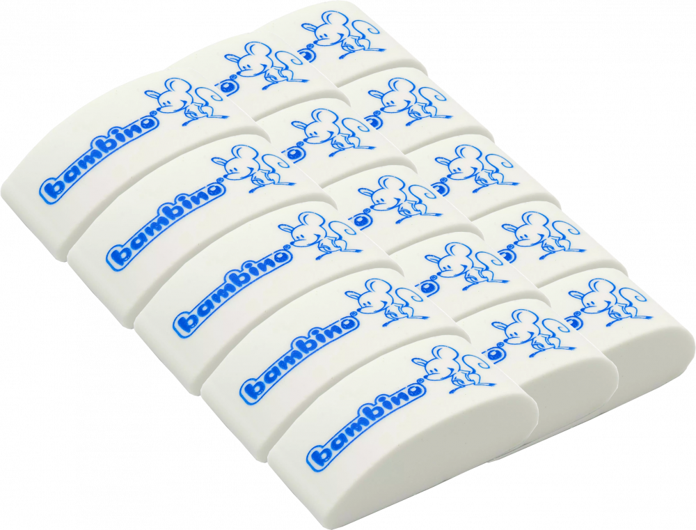 15x Gumka do mazania Bambino Myszka, 1 sztuka, biały