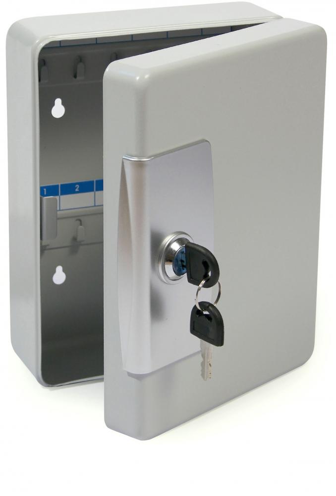 Szafka na klucze Argo, na 32 klucze, z zawieszkami, szary